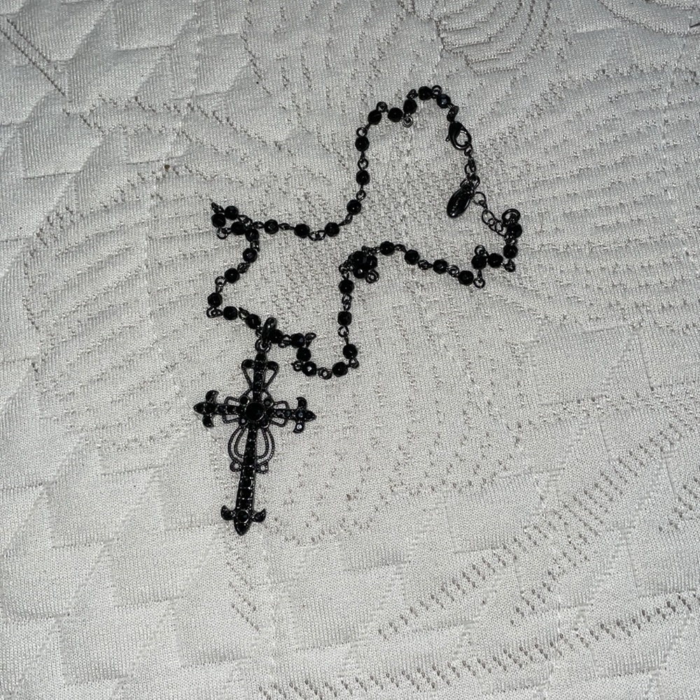 Black cross necklace